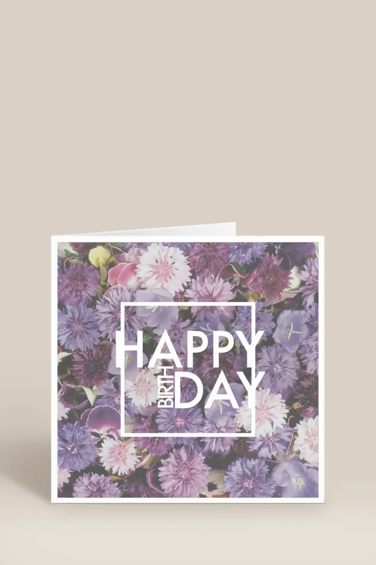 Happy birthday lila blommor