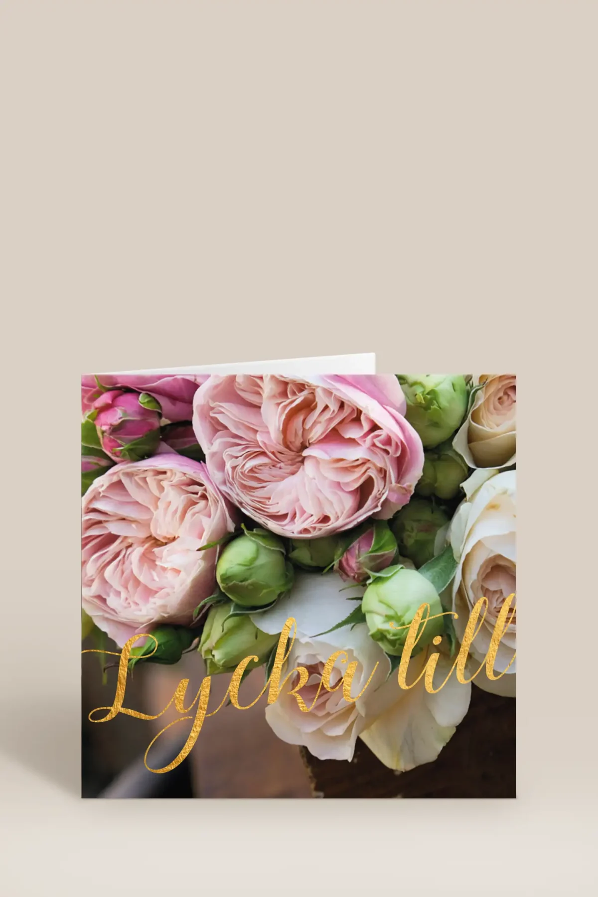 Lycka till rosa blommor