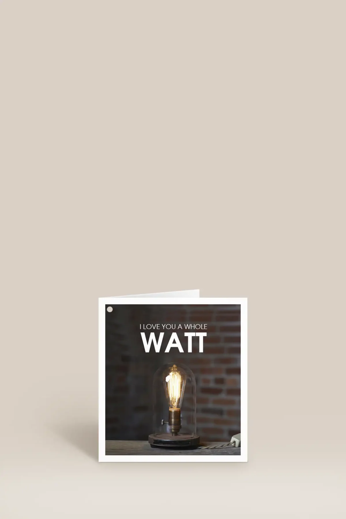 Humoristiskt kort med glödlampa