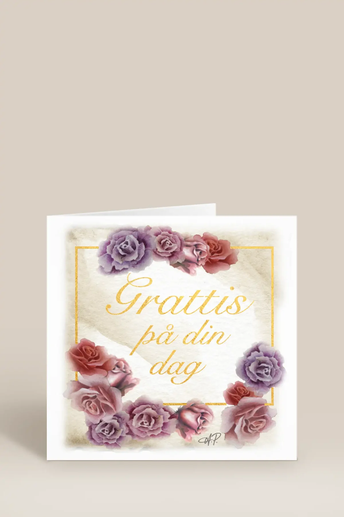 Grattis lila & röda blommor