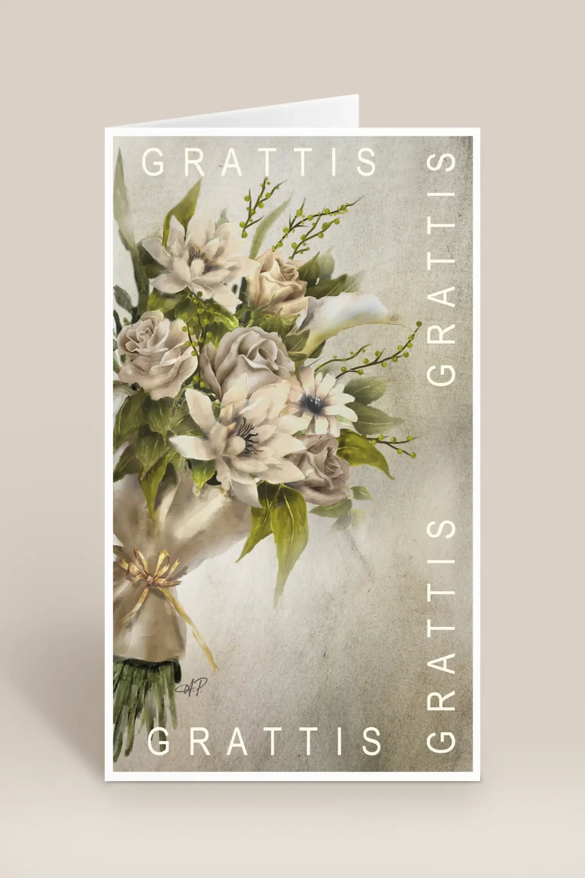 Grattis vit blombukett