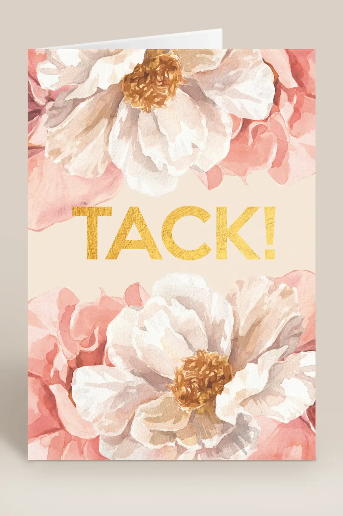 Tack vita & rosa blommor