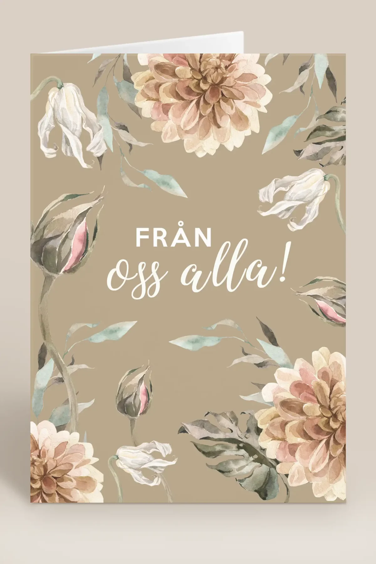 Från oss alla beige blommor