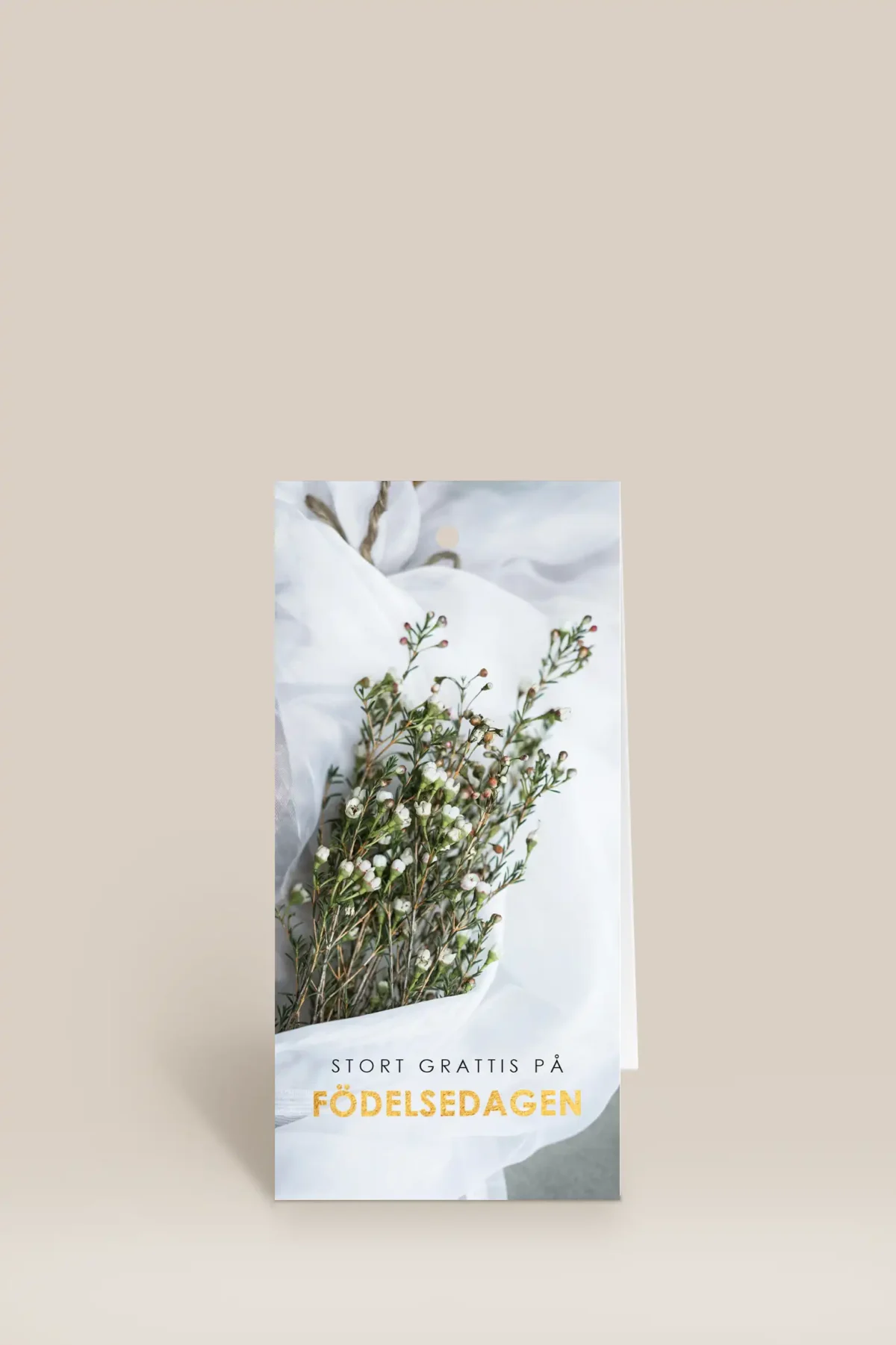 Stort grattis på födelsedagen vita blommor