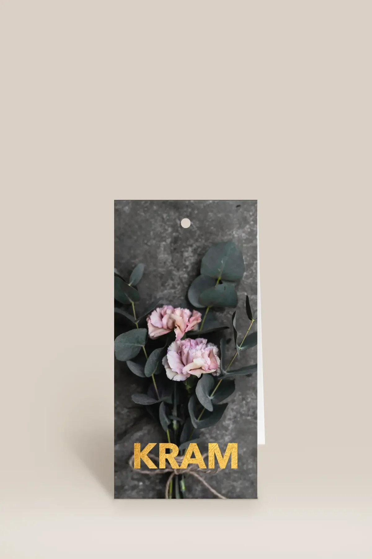 Kram rosa blommor & eukalyptus