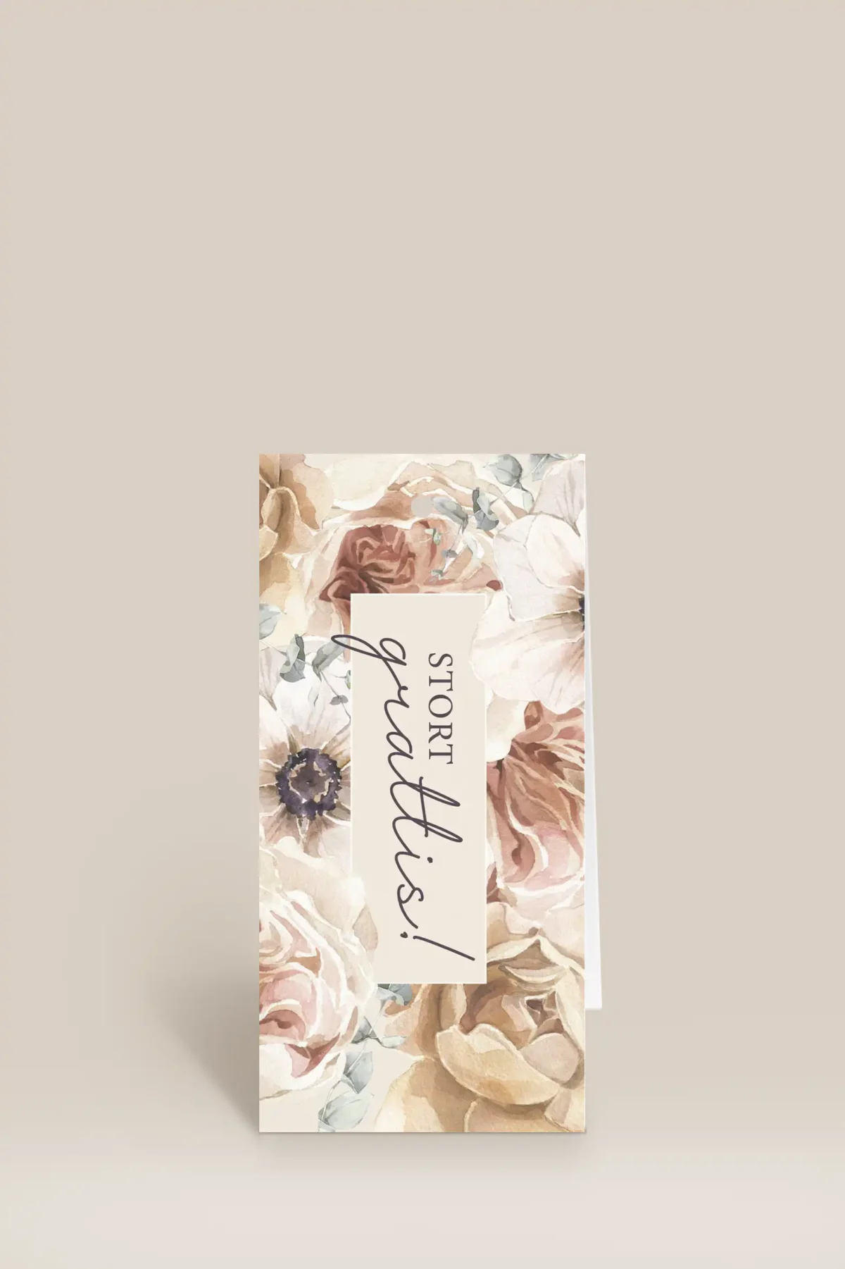 Stort grattis beige blommor